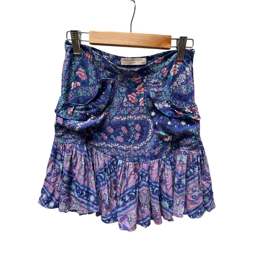 Spell & the Gypsy City Lights mini Skirt Indigo Size XS